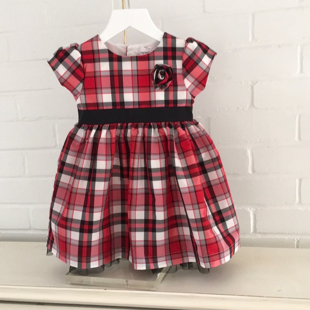 Toddler Girl Traditional Christmas Plaid Holiday Classic Dress Size 24 Months